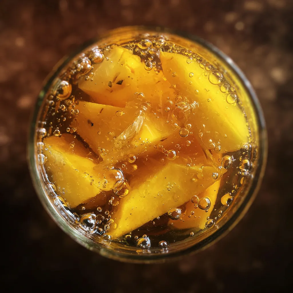 Refreshing Homemade Mango Iced Tea with Fresh Fruit and Natural Sweeteners - main view