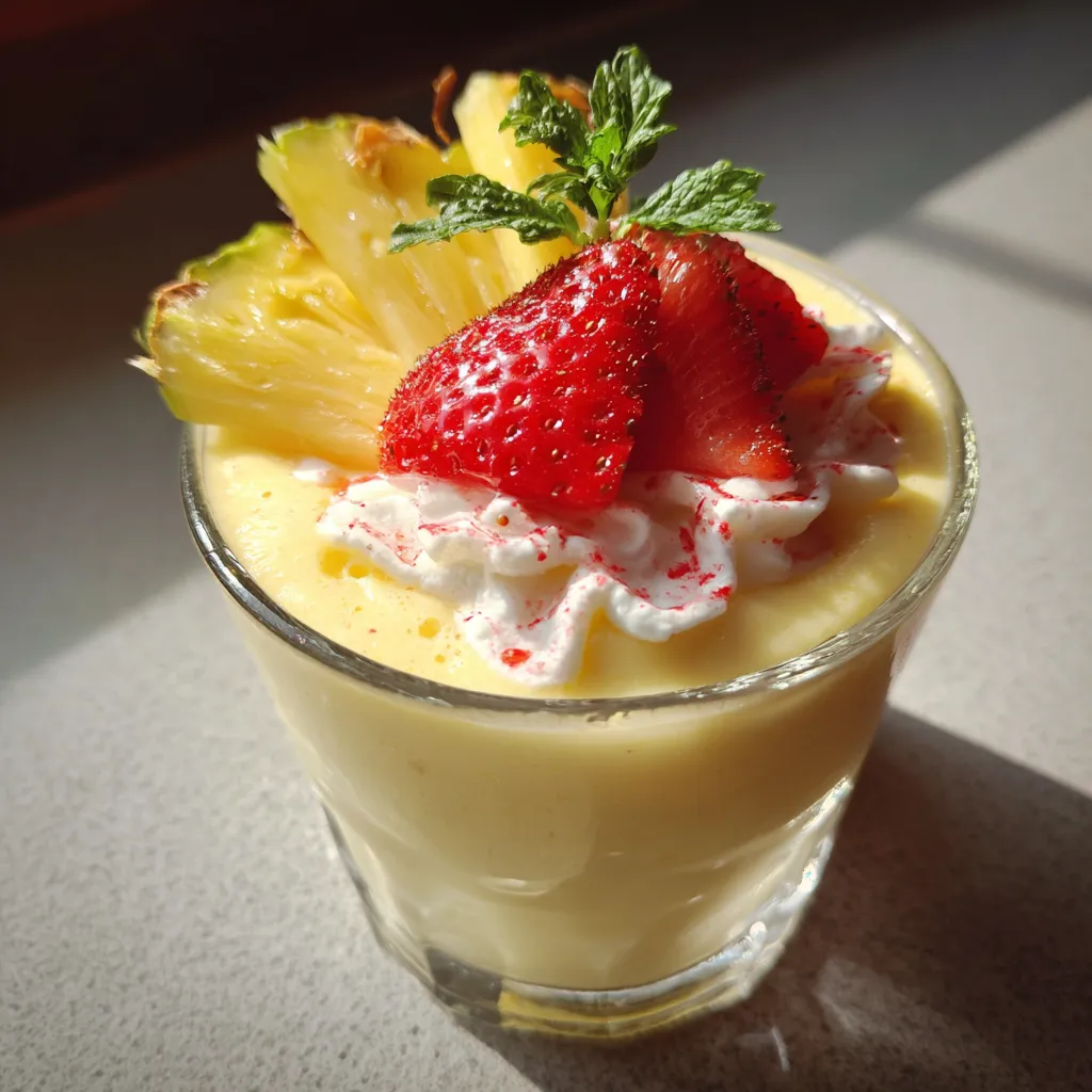 Tropical Mango Strawberry Pina Colada with Fresh Fruit Paradise - main view