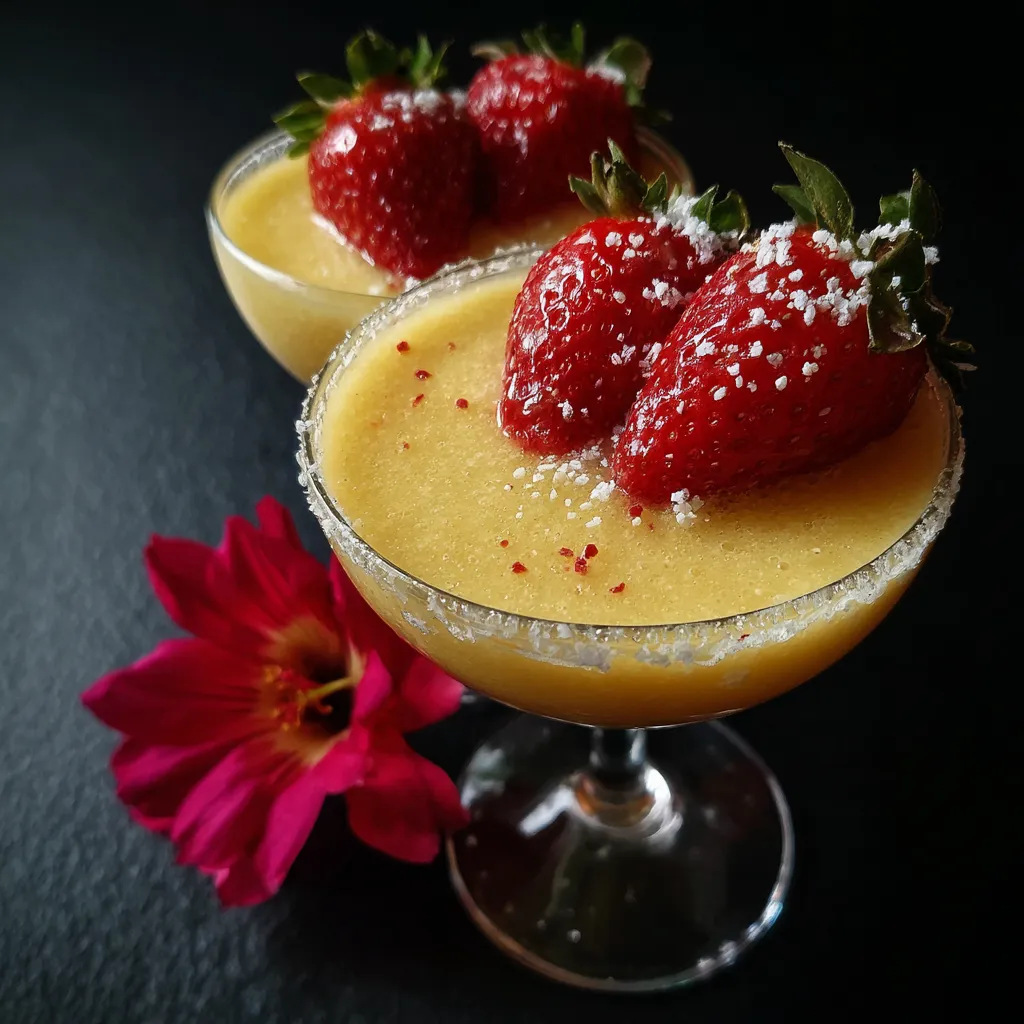 Tropical Mango Strawberry Pina Colada with Fresh Fruit Paradise - tertiary view