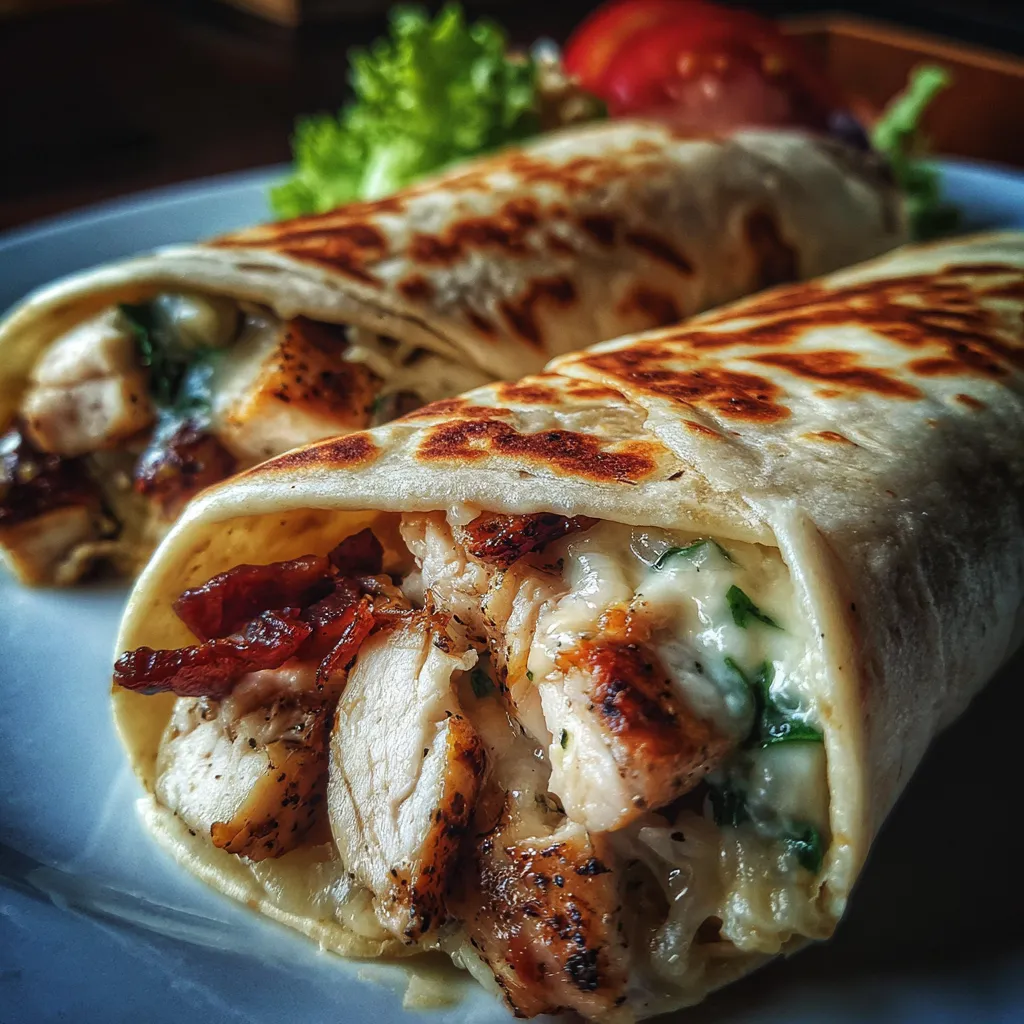 Ultimate Cheesy Garlic Chicken Wraps with Crispy Seasoned Chicken and Melted Cheese - secondary view