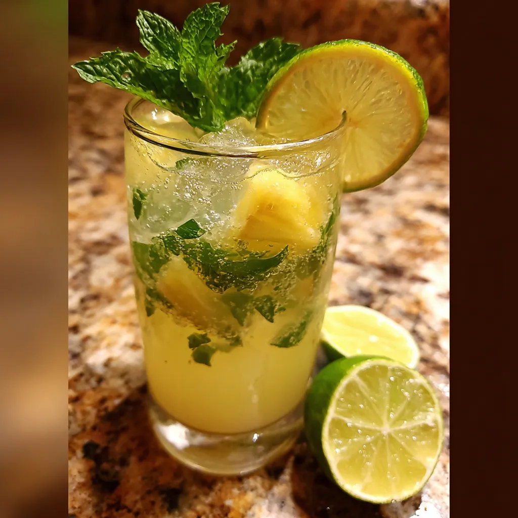 Ultimate Refreshing Pineapple Coconut Mojito Mocktail - Tropical Paradise Perfection Experience - main view