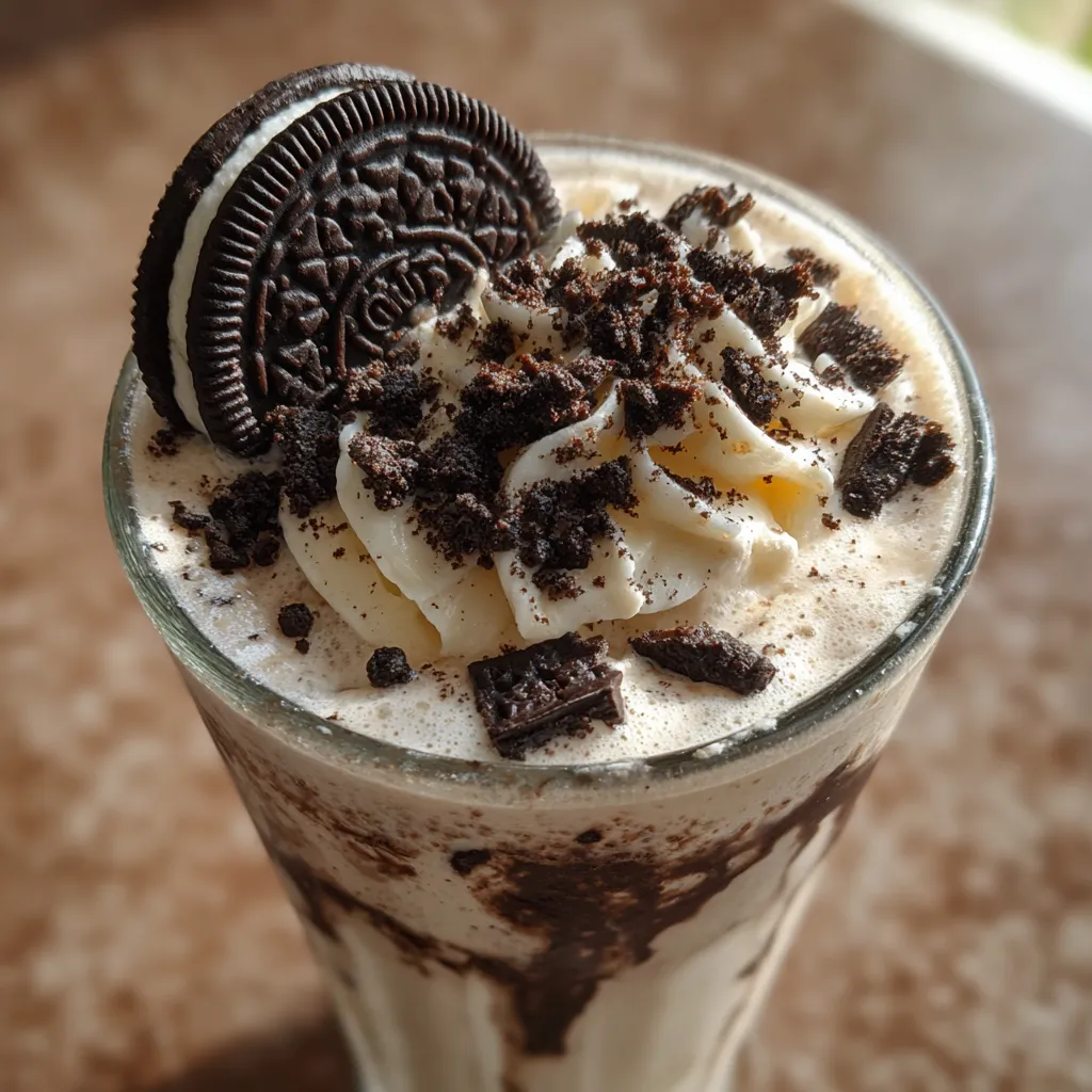 Ultimate Thick and Creamy Oreo Milkshake with Vanilla Ice Cream and Cookie Crumbles - secondary view