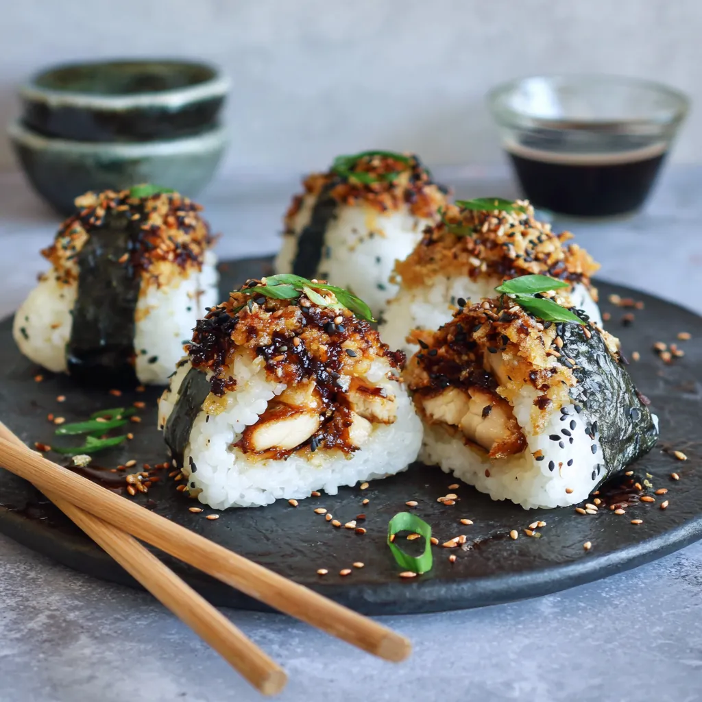 Perfectly Shaped Teriyaki Chicken Onigiri Rice Balls with Authentic Japanese Technique - secondary view