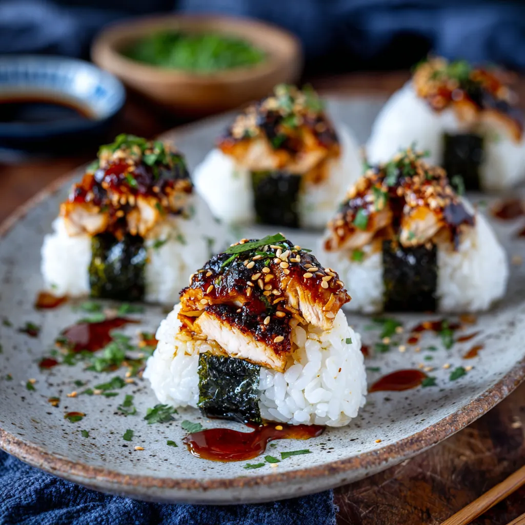 Perfectly Shaped Teriyaki Chicken Onigiri Rice Balls with Authentic Japanese Technique - tertiary view