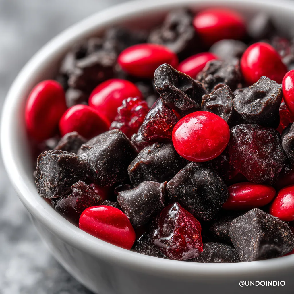 Ultimate Vampire Bite Trail Mix with Dark Chocolate and Blood Red Cranberries - tertiary view