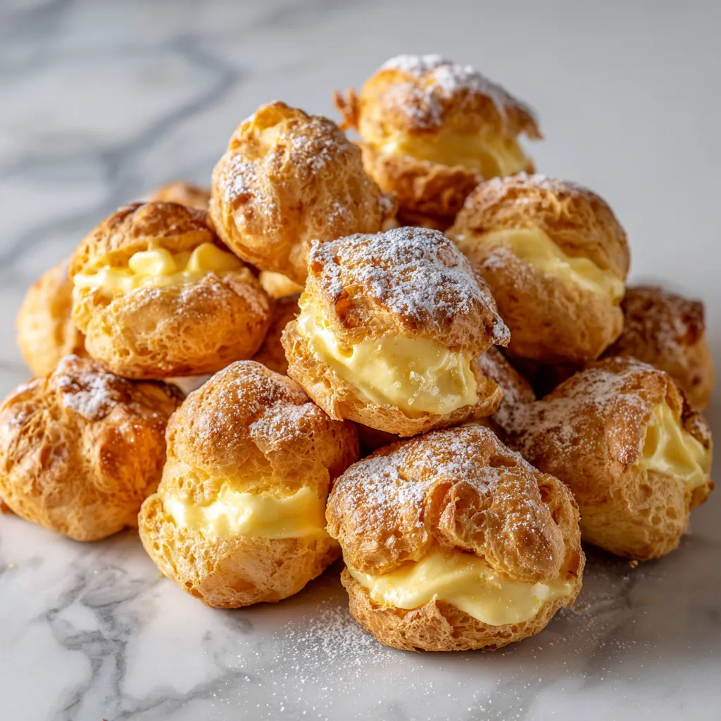 Classic French Lemon Cream Puffs with Silky Pastry Cream and Delicate Choux Pastry - tertiary view
