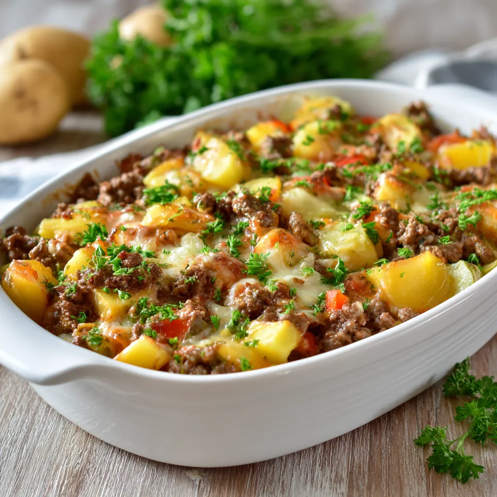 Classic Hobo Casserole with Ground Beef, Potatoes, and Hearty Comfort Food Flavors - secondary view