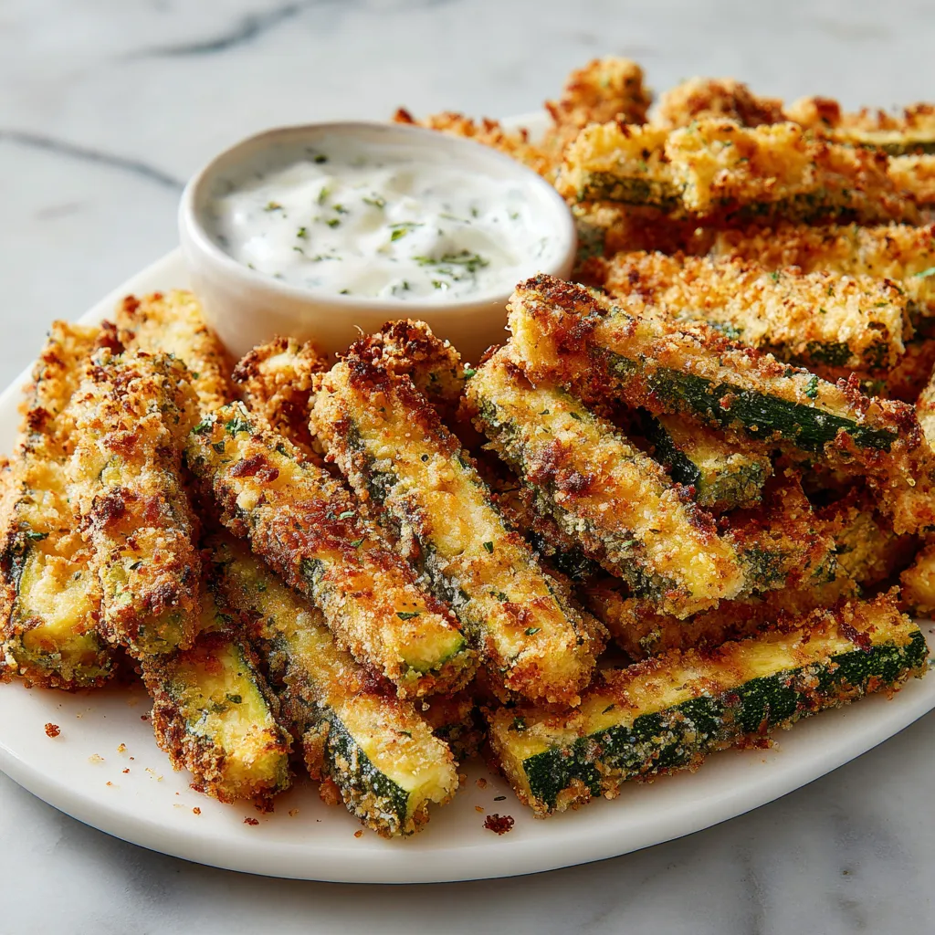 Ultimate Crispy Parmesan Zucchini Fries with Golden Coating and Fresh Herbs - tertiary view
