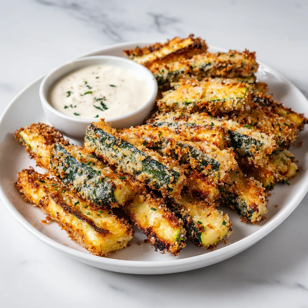 Ultimate Crispy Parmesan Zucchini Fries with Golden Coating and Fresh Herbs - secondary view