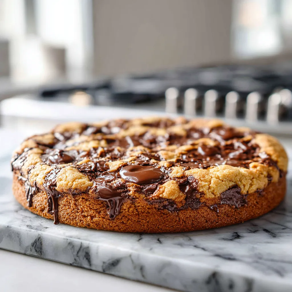 Ultimate Cookie Cake Slice with Chocolate Chips and Cream Cheese Frosting Perfection
