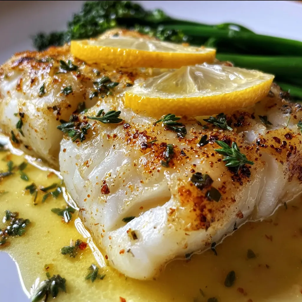 Lemon Butter Baked Cod with Fresh Herbs and Garlic White Wine Sauce - secondary view