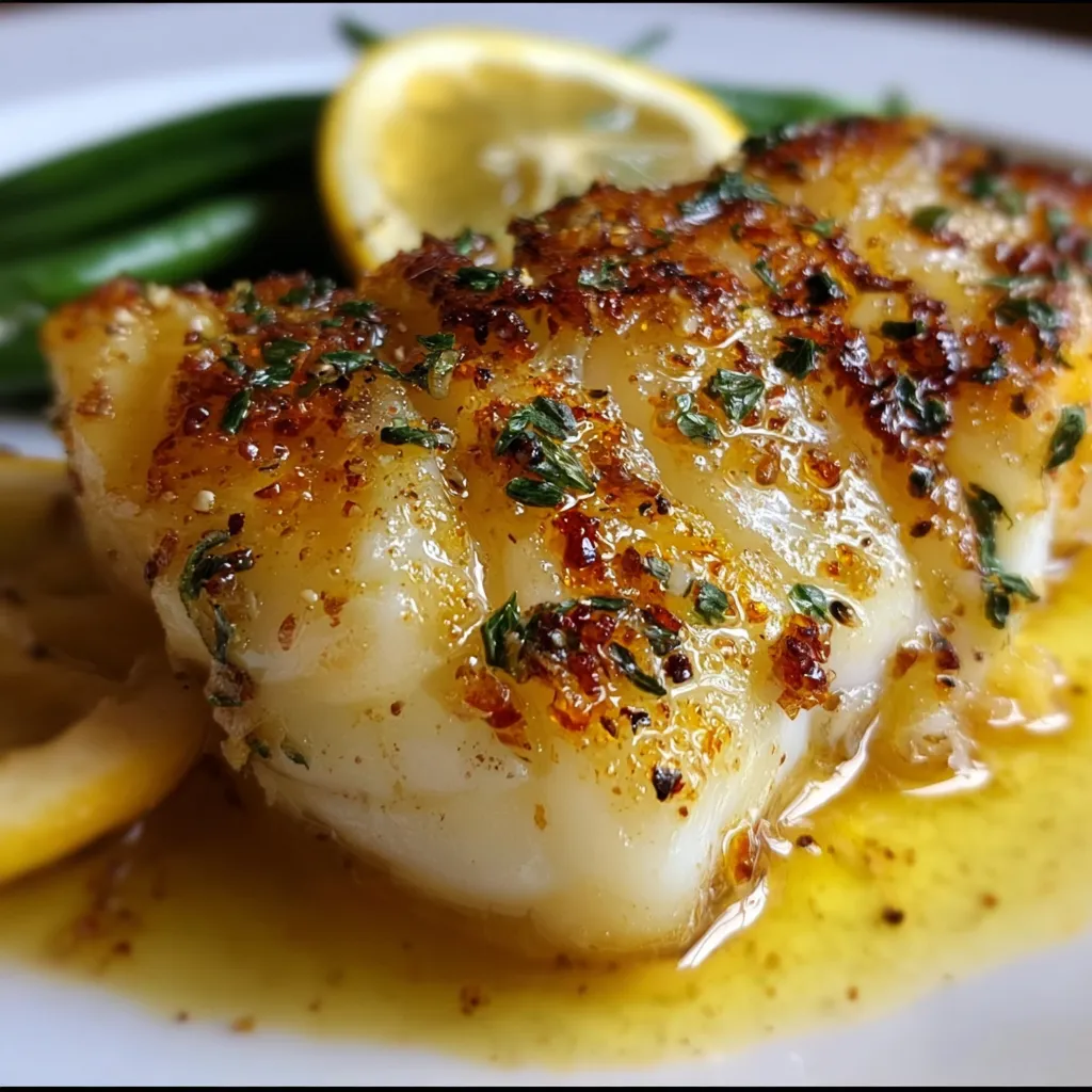 Lemon Butter Baked Cod with Fresh Herbs and Garlic White Wine Sauce - tertiary view
