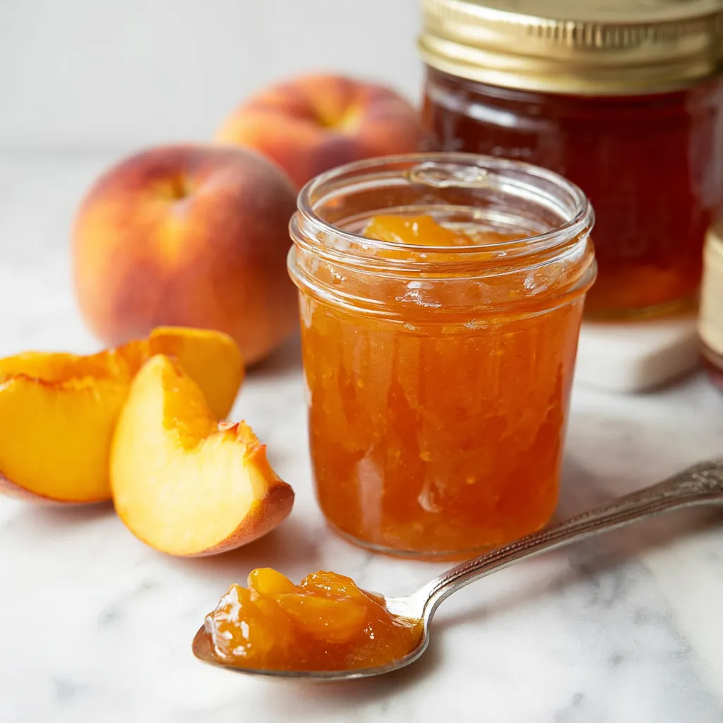 Ultimate Golden-Orange Bourbon Peach Jam with Vanilla and Warm Spices
