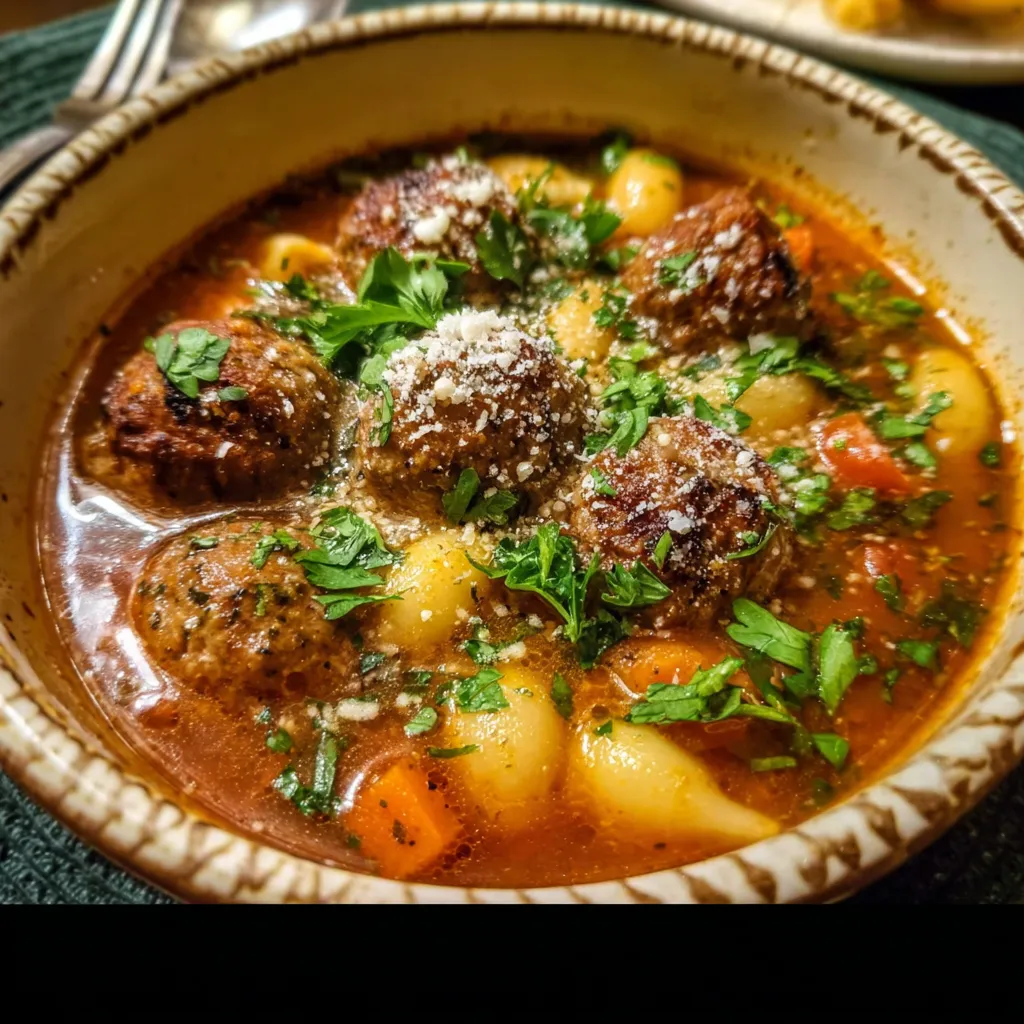 Best Crockpot Italian Meatball Soup - secondary view