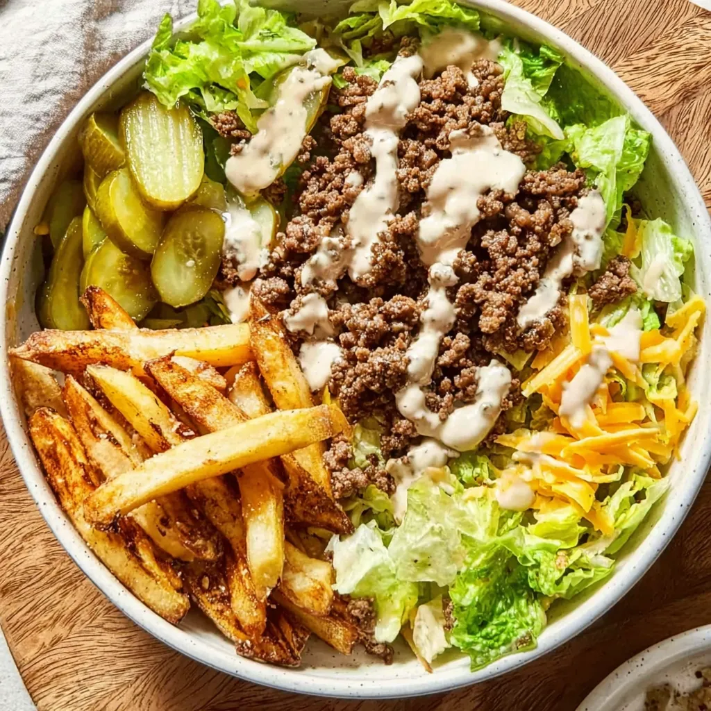 Ultimate Loaded Burger Bowl with Seasoned Ground Beef and Fresh Toppings - secondary view
