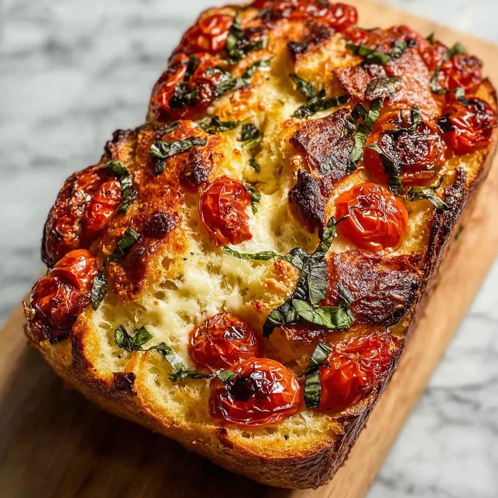 Ultimate Savory Caprese Bread with Fresh Mozzarella and Basil Pesto - secondary view