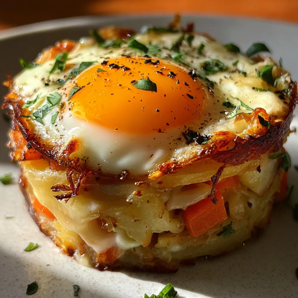 Elegant Baked Eggs Napoleon with Crispy Phyllo and Herb Cream