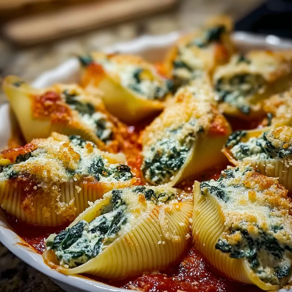 Classic Italian Spinach and Ricotta Stuffed Shells with Rich Marinara Sauce