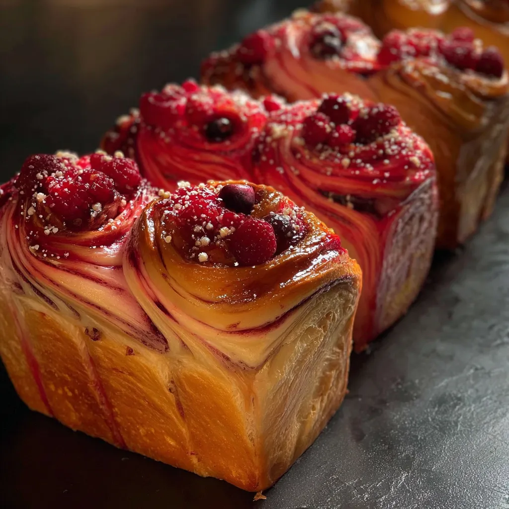 Berry Topped Swirl Bread Loaves - Gorgeous Fruity Sweet Bread with Beautiful Berry Swirls - main view