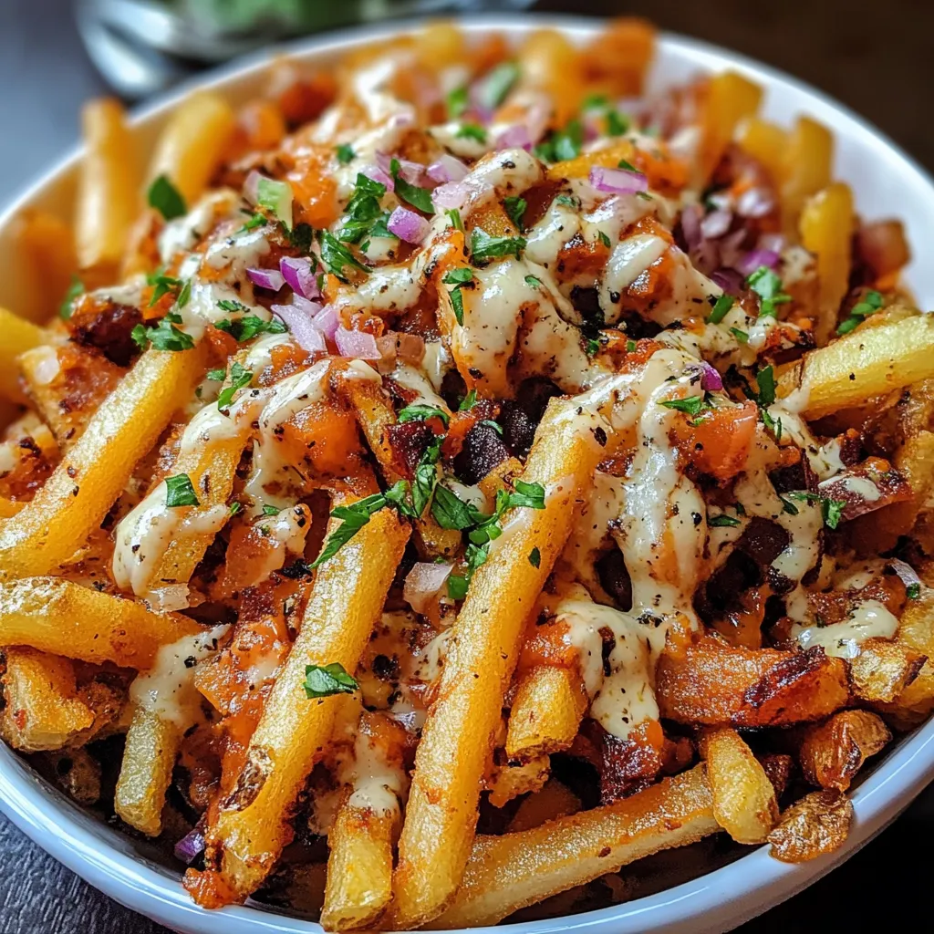 Spicy Louisiana Voodoo Fries with Cajun Seasoning and Creole Sauce - tertiary view