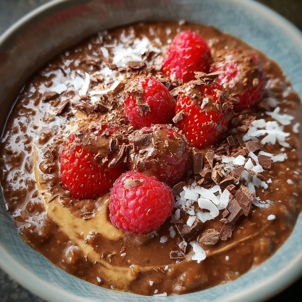 Rich Chocolate Brownie Batter Overnight Oats with Fudgy Swirl - main view