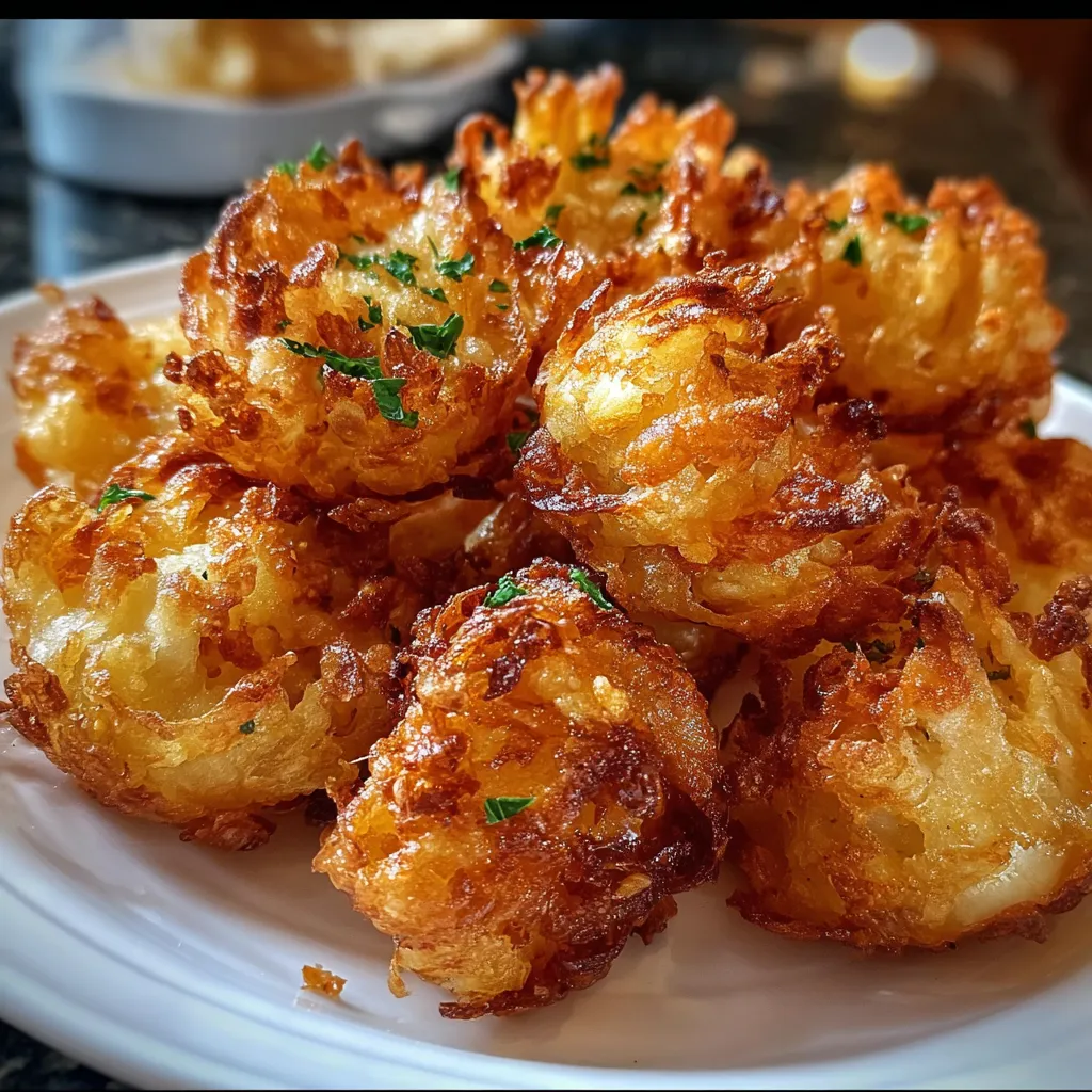 Ultimate Bite-Sized Blooming Onions with Crispy Beer Batter and Spicy Ranch Dipping Sauce - tertiary view