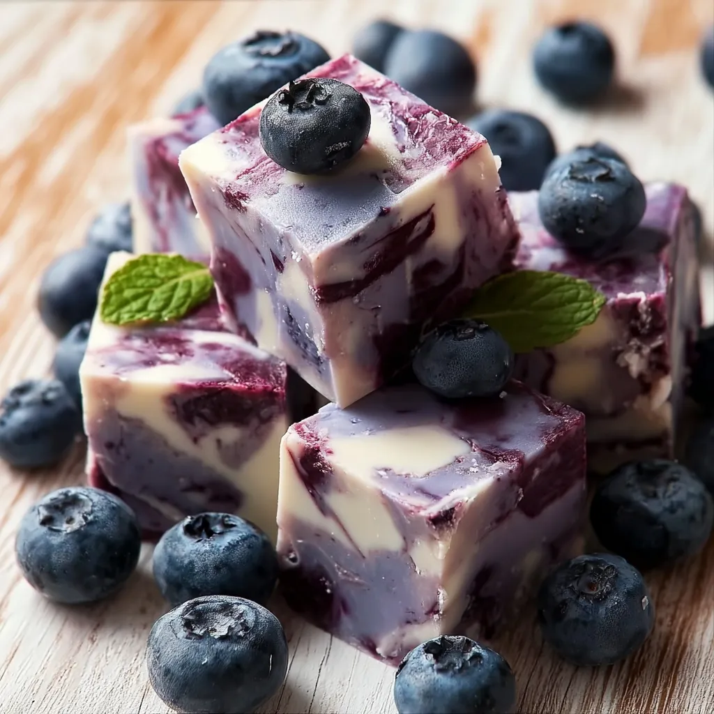 Ultimate Blueberry Pie Fudge Squares with Graham Cracker Crust and Vanilla Bean Swirl