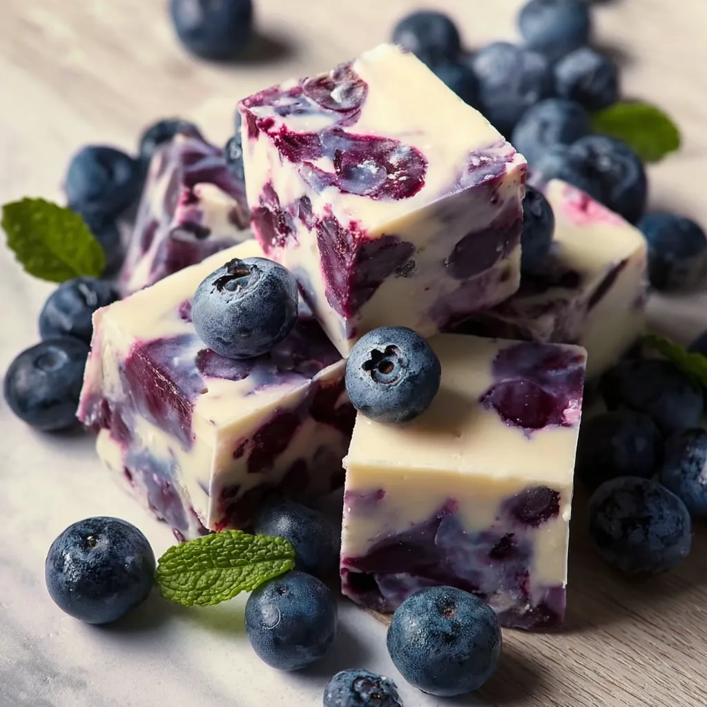 Ultimate Blueberry Pie Fudge Squares with Graham Cracker Crust and Vanilla Bean Swirl - secondary view