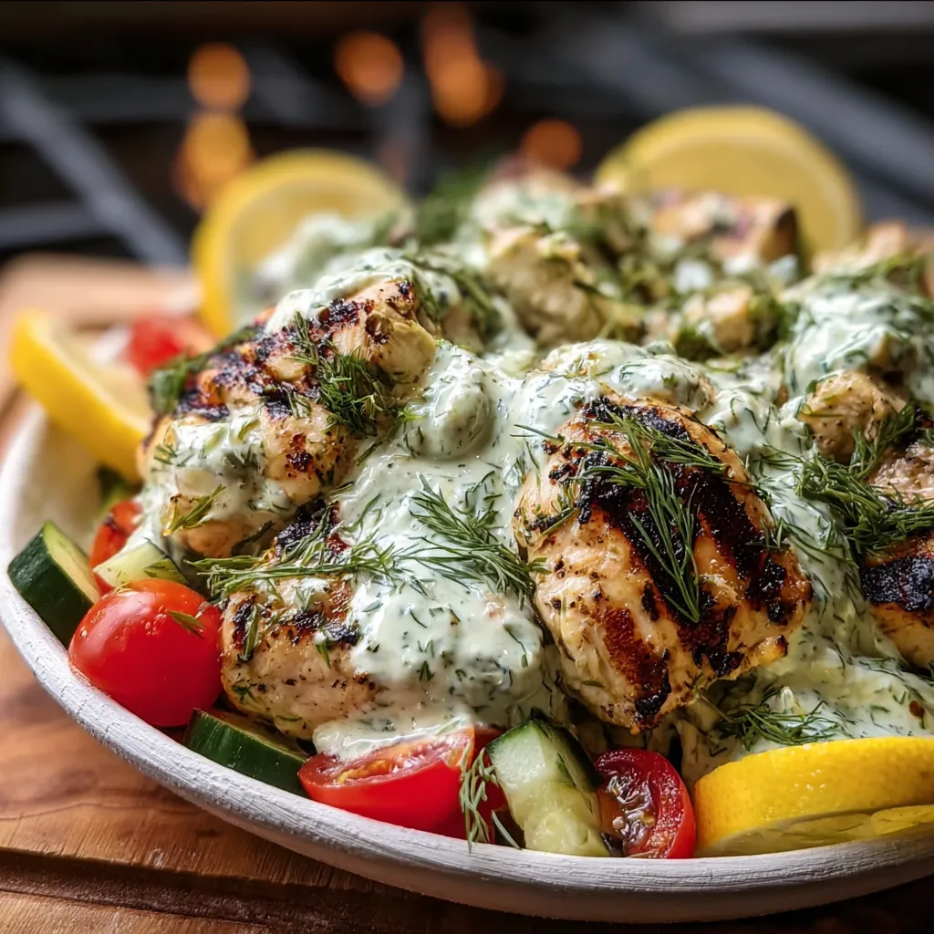 Fresh Mediterranean Lemon-Dill Chicken Bowls with Greek-Inspired Vegetables and Herbs - tertiary view