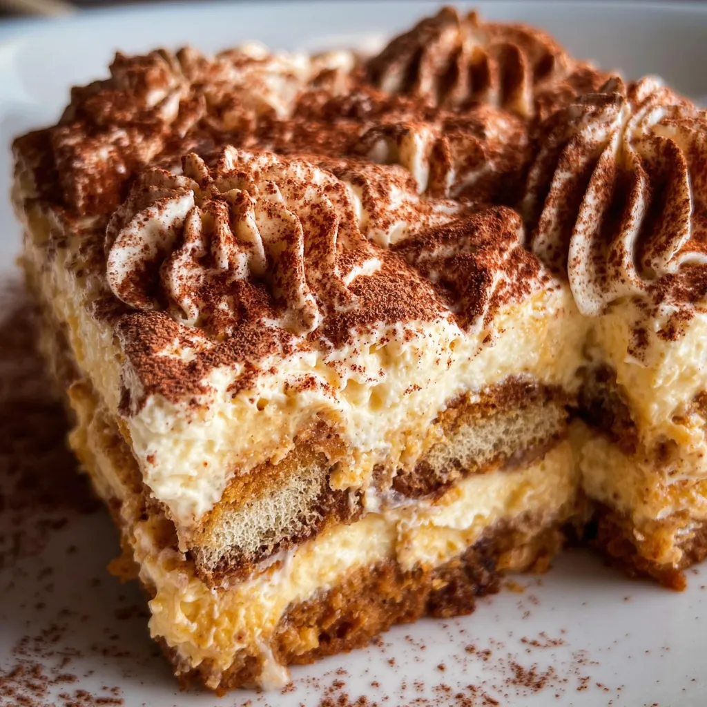 Creamy Pumpkin Tiramisu with Spiced Mascarpone and Coffee-Soaked Ladyfingers - tertiary view