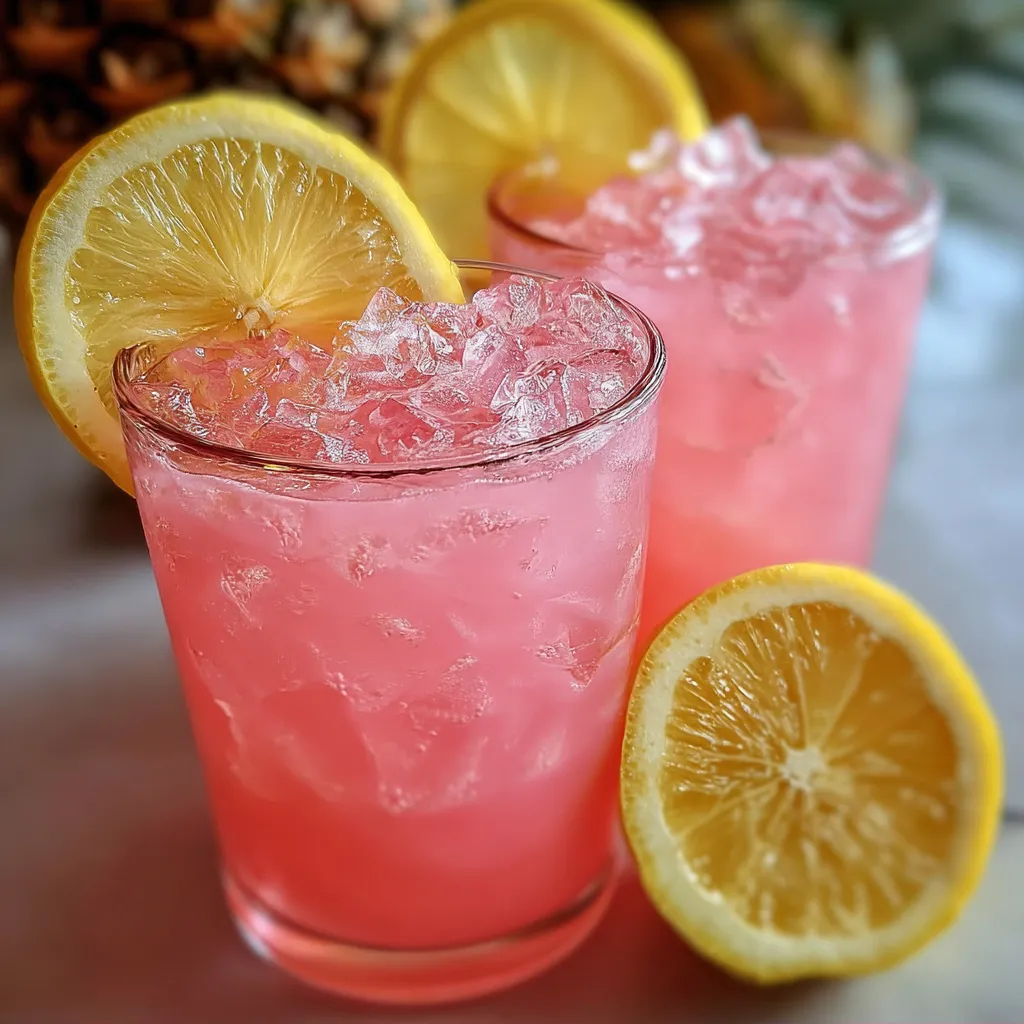 Refreshing Homemade Pineapple Pink Lemonade with Fresh Fruit Blend - secondary view