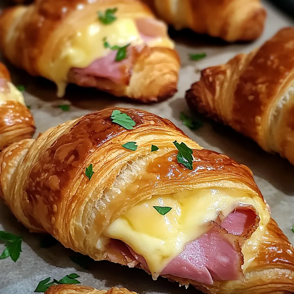Baked Ham and Cheese Croissants - Ultimate Breakfast Comfort Food Recipe - main view