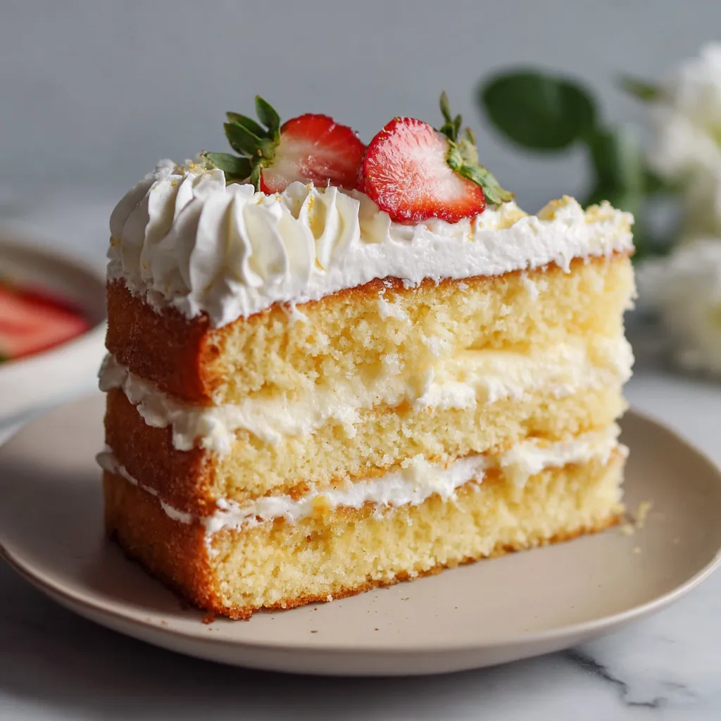 Classic Light and Fluffy Vanilla Sponge Cake with Delicate Crumb