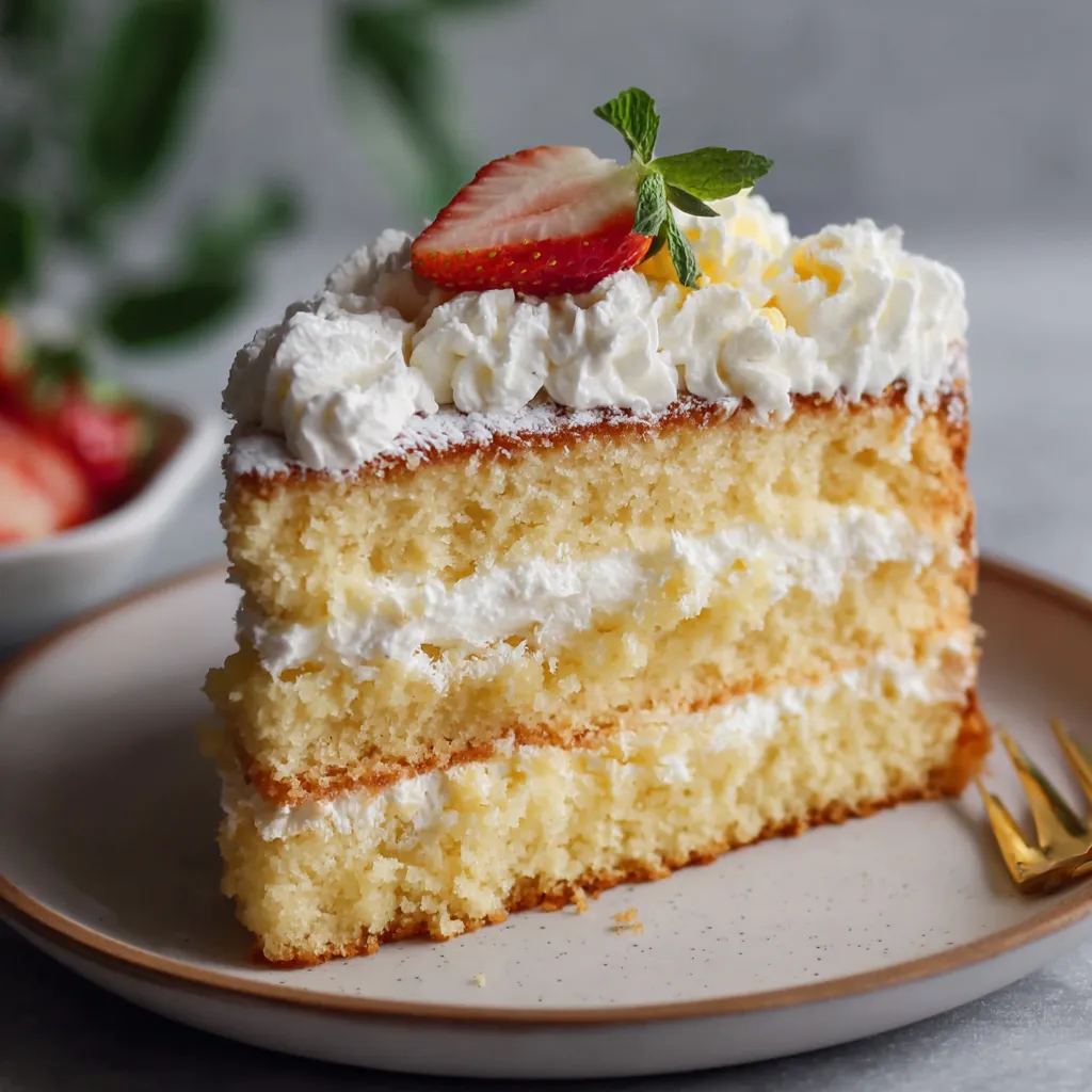 Classic Light and Fluffy Vanilla Sponge Cake with Delicate Crumb - secondary view