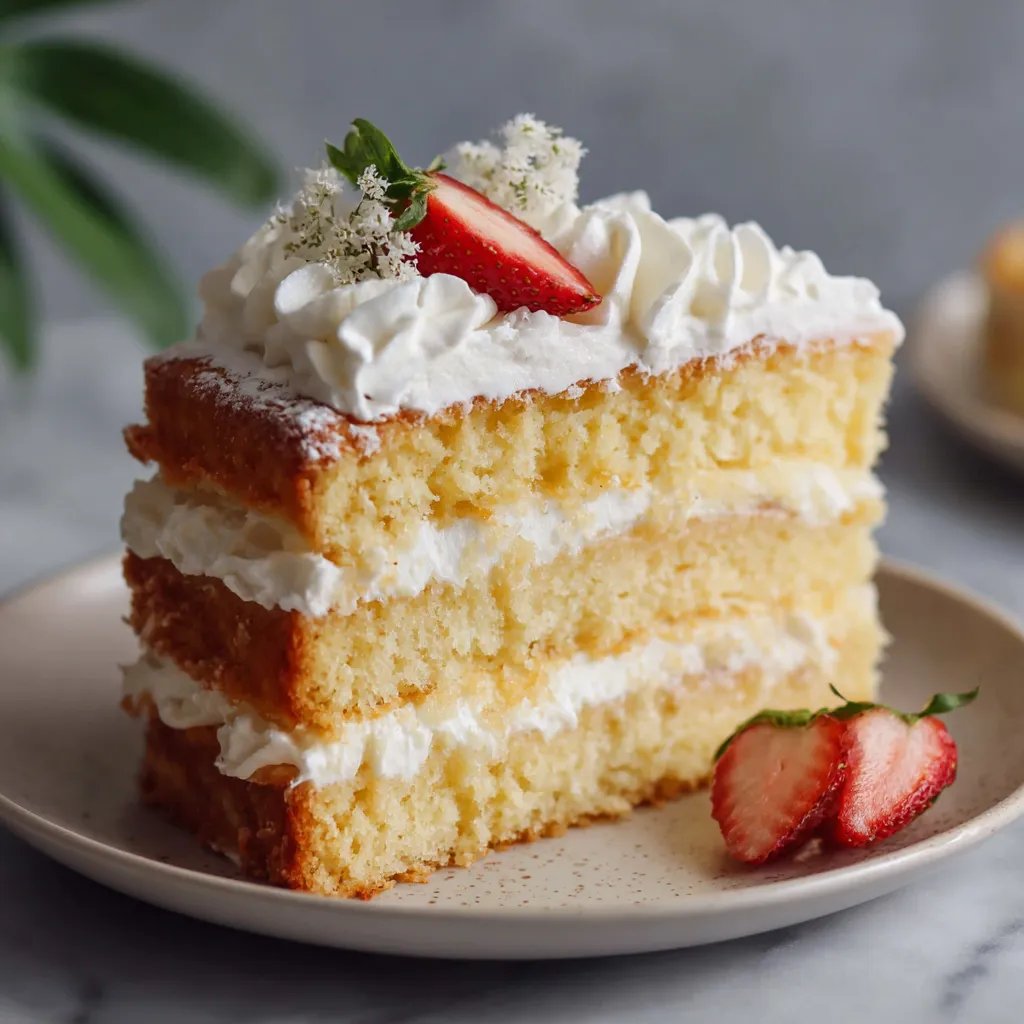 Classic Light and Fluffy Vanilla Sponge Cake with Delicate Crumb - tertiary view