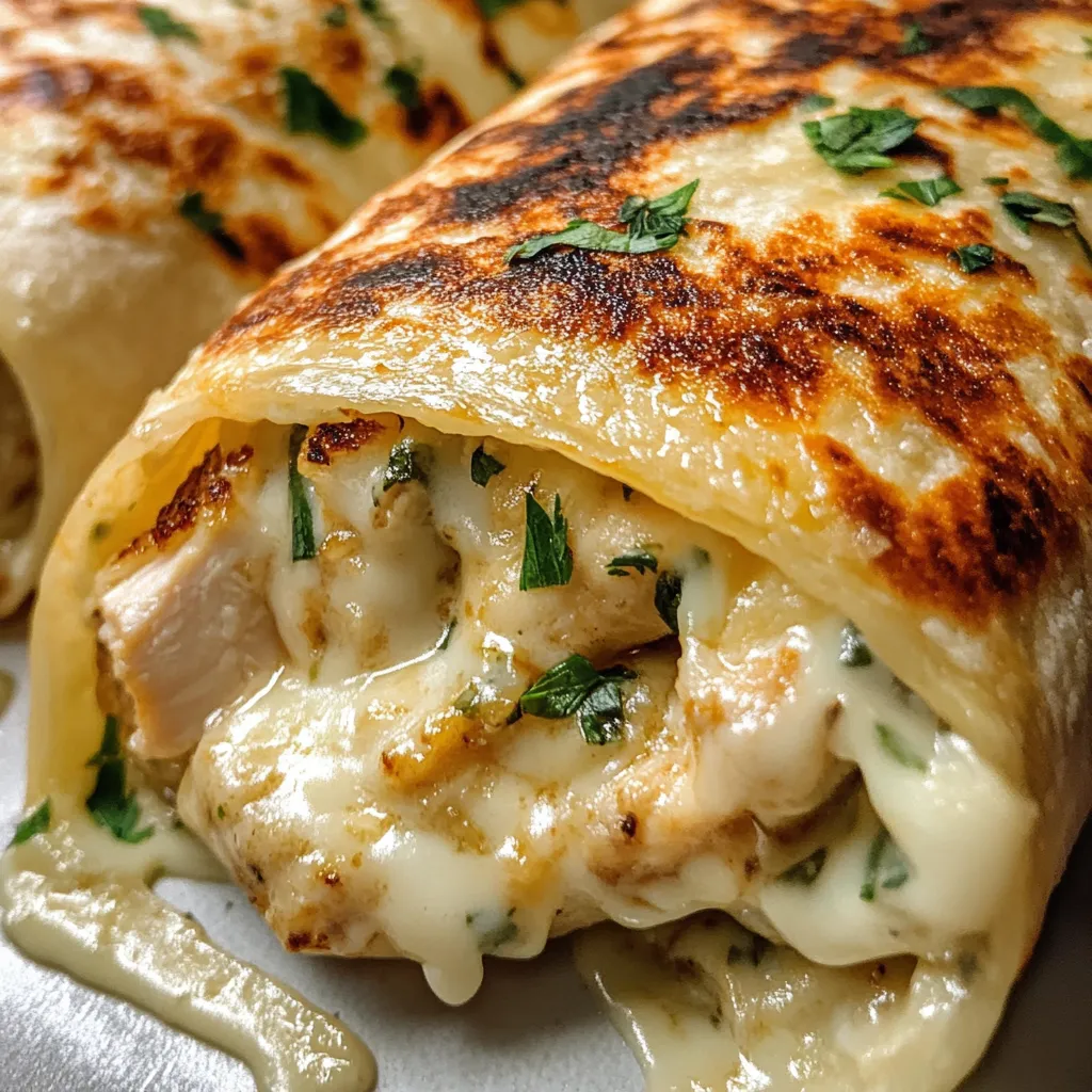 Cheesy Garlic Chicken Wraps with Melted Cheese and Crispy Seasoned Chicken - tertiary view