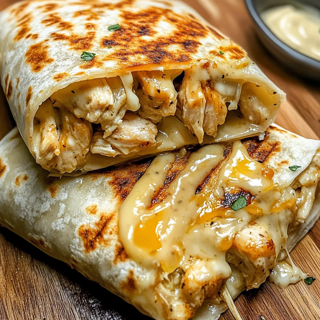 Ultimate Cheesy Garlic Chicken Wraps with Fresh Mediterranean Herbs - tertiary view
