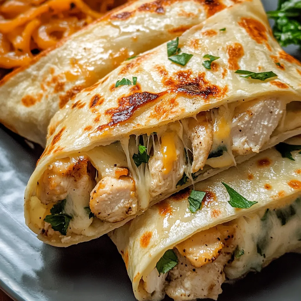 Ultimate Cheesy Garlic Chicken Wraps with Fresh Mediterranean Herbs - secondary view