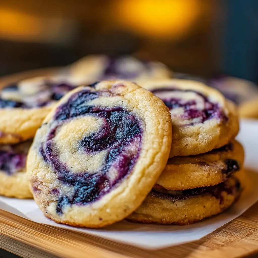 Decadent Blueberry Cheesecake Swirl Cookies with Cream Cheese Filling