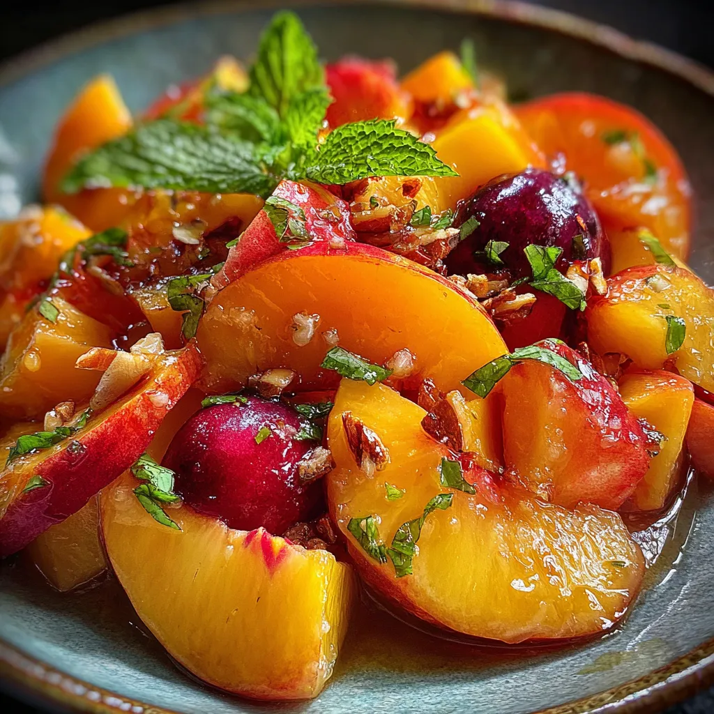 Ultimate Summer Peach Fruit Salad with Honey Mint Dressing Perfection - tertiary view