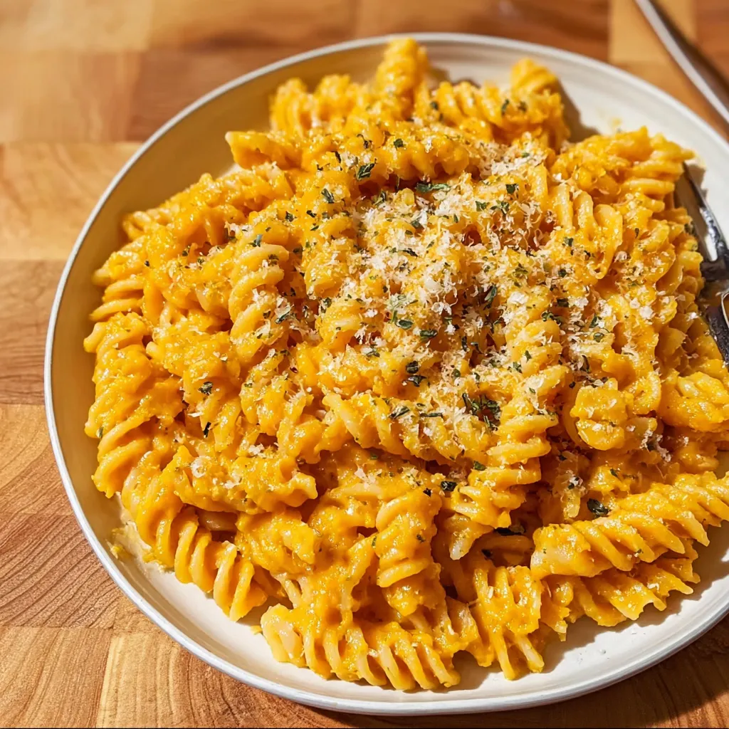 Luxurious Creamy Vegan Butternut Squash Pasta with Cashew Cream and Fresh Sage - tertiary view