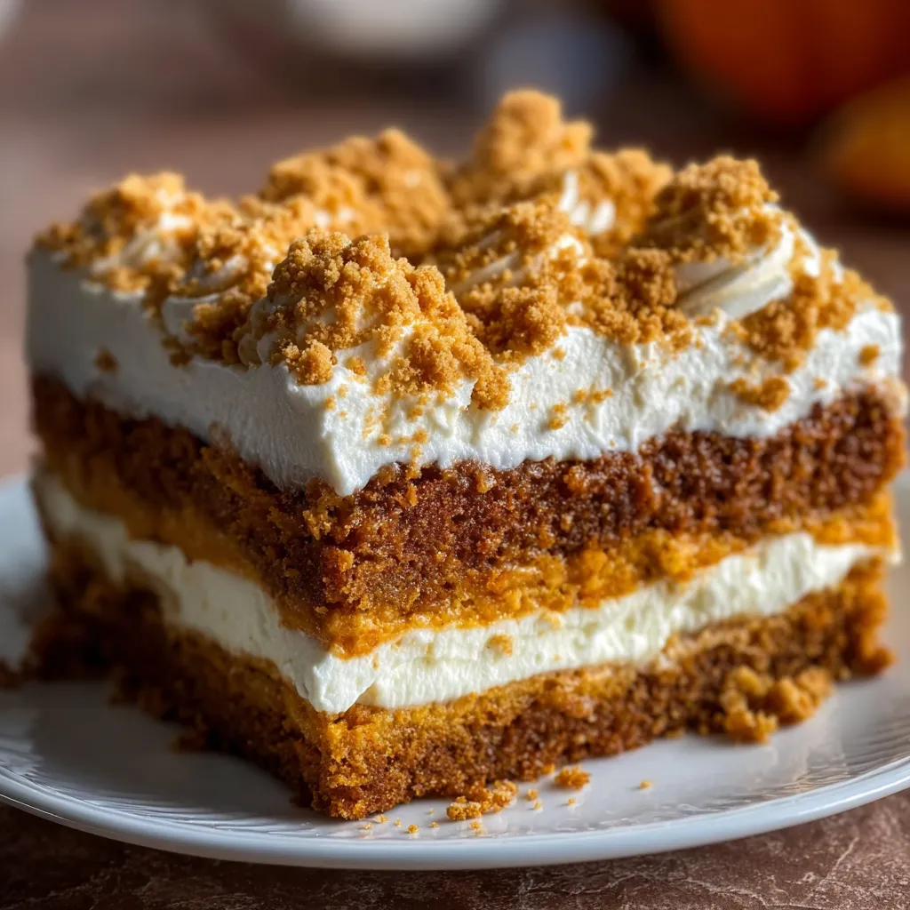 Moist Spiced Pumpkin Cake with Cream Cheese Frosting and Autumn Flavors - secondary view