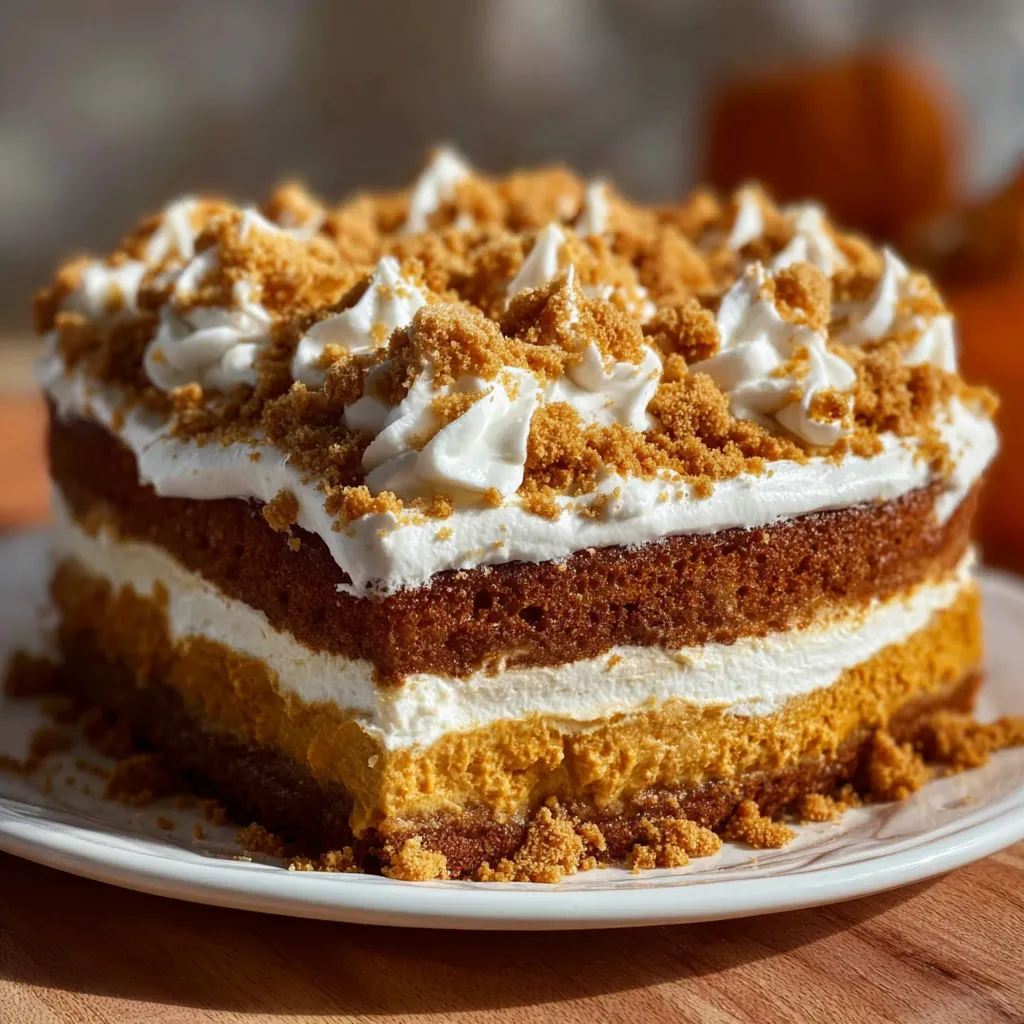 Moist Spiced Pumpkin Cake with Cream Cheese Frosting and Autumn Flavors - tertiary view