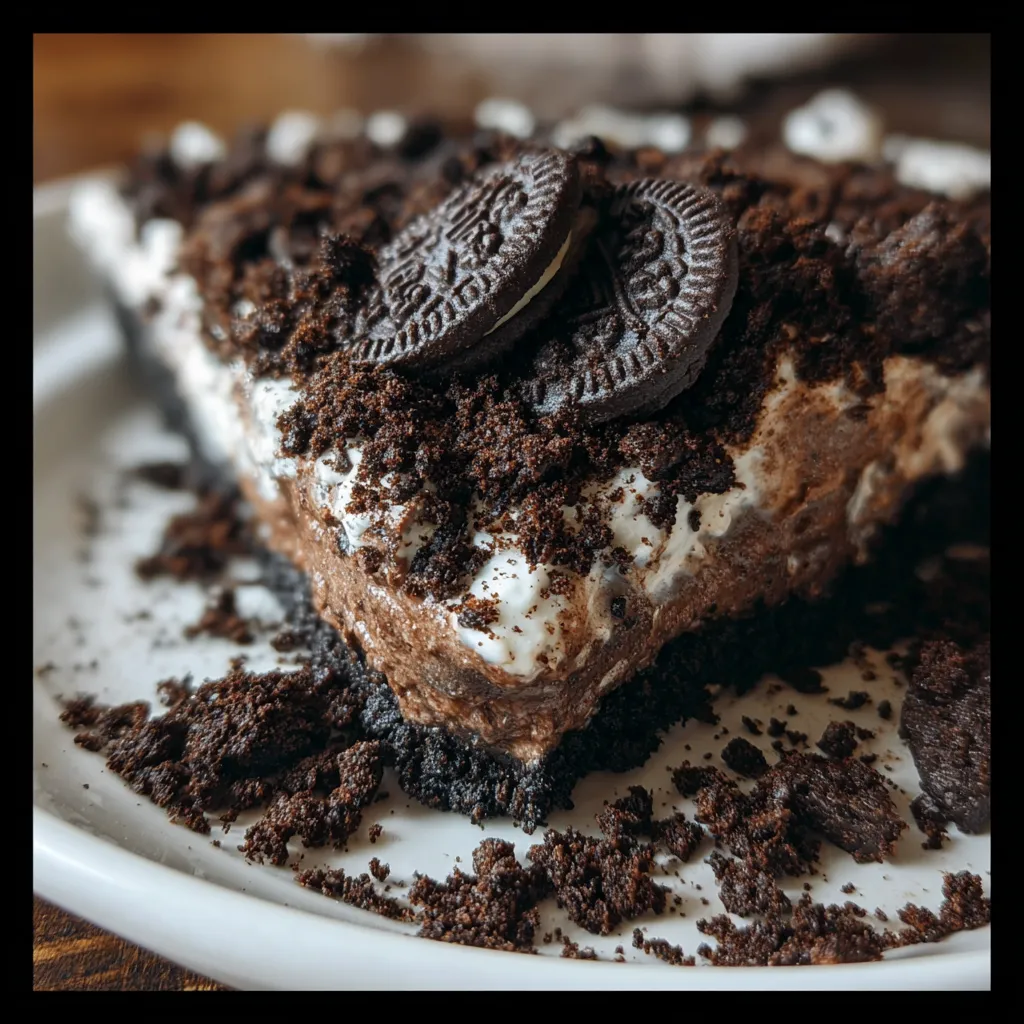 Ultimate Oreo Dirt Pie with Chocolate Pudding and Whipped Cream Layers - tertiary view