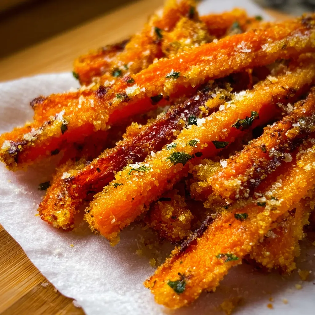 Elegant Crispy Parmesan Roasted Carrots with Golden Cheese Crust and Fresh Herbs - secondary view