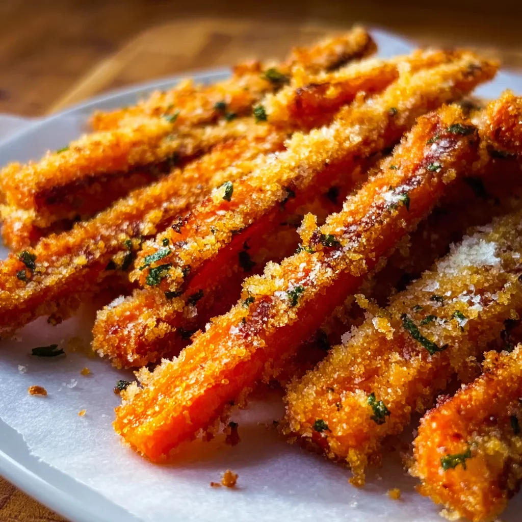 Elegant Crispy Parmesan Roasted Carrots with Golden Cheese Crust and Fresh Herbs - tertiary view