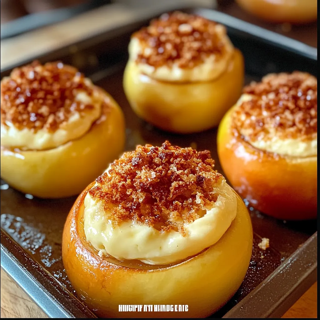 Ultimate Cheesecake Stuffed Baked Apples with Cinnamon Graham Crumb Topping - tertiary view