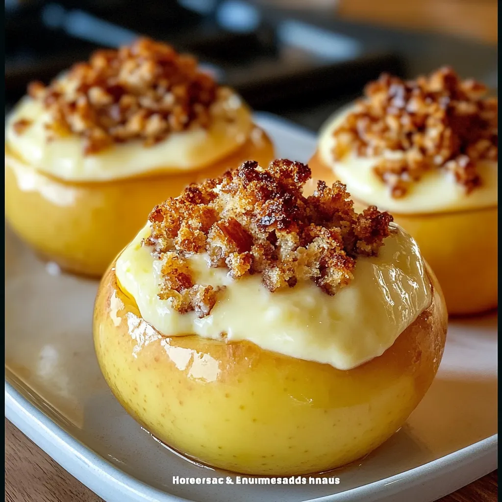Ultimate Cheesecake Stuffed Baked Apples with Cinnamon Graham Crumb Topping - secondary view