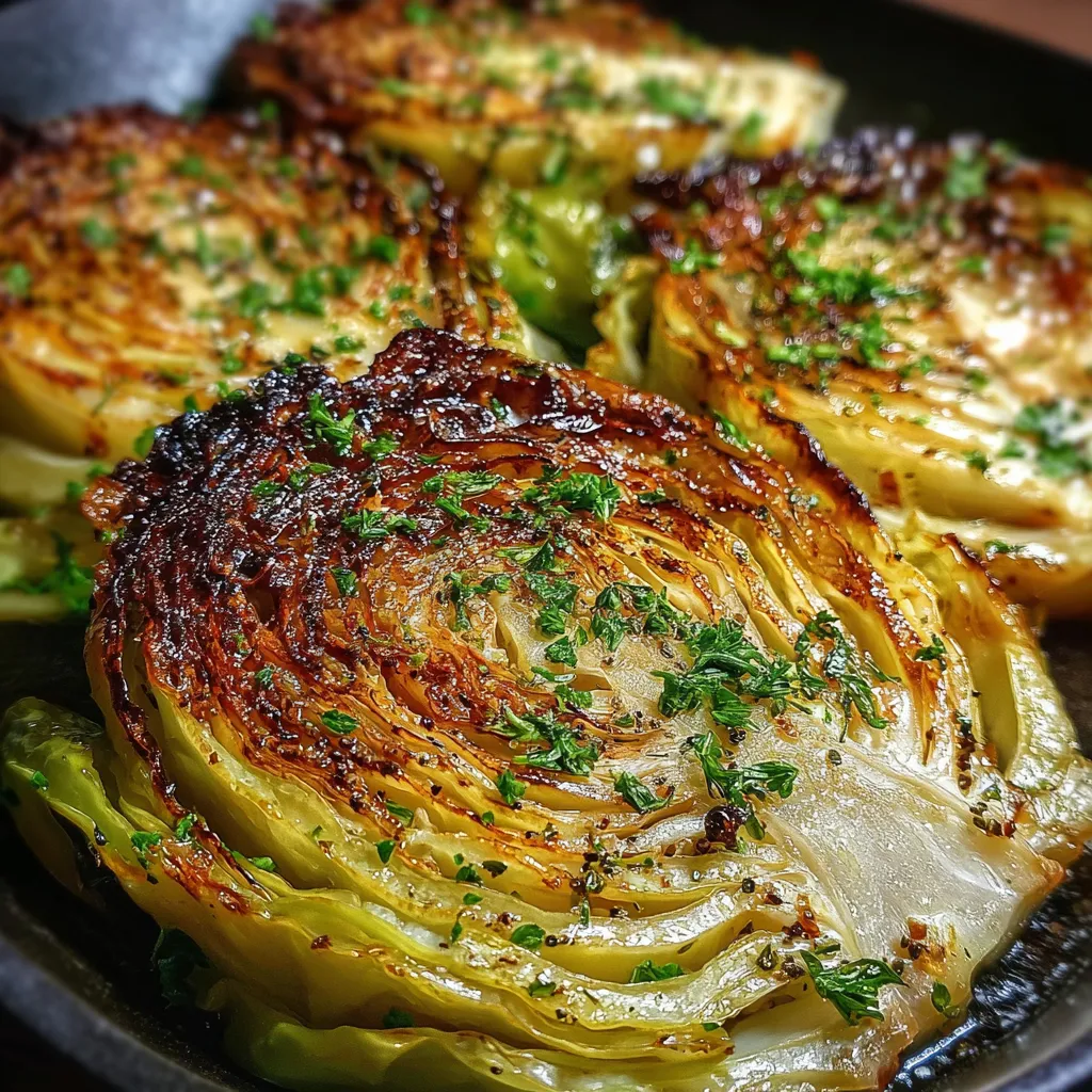 Perfectly Roasted Cabbage Steaks with Garlic Herb Butter and Parmesan - main view