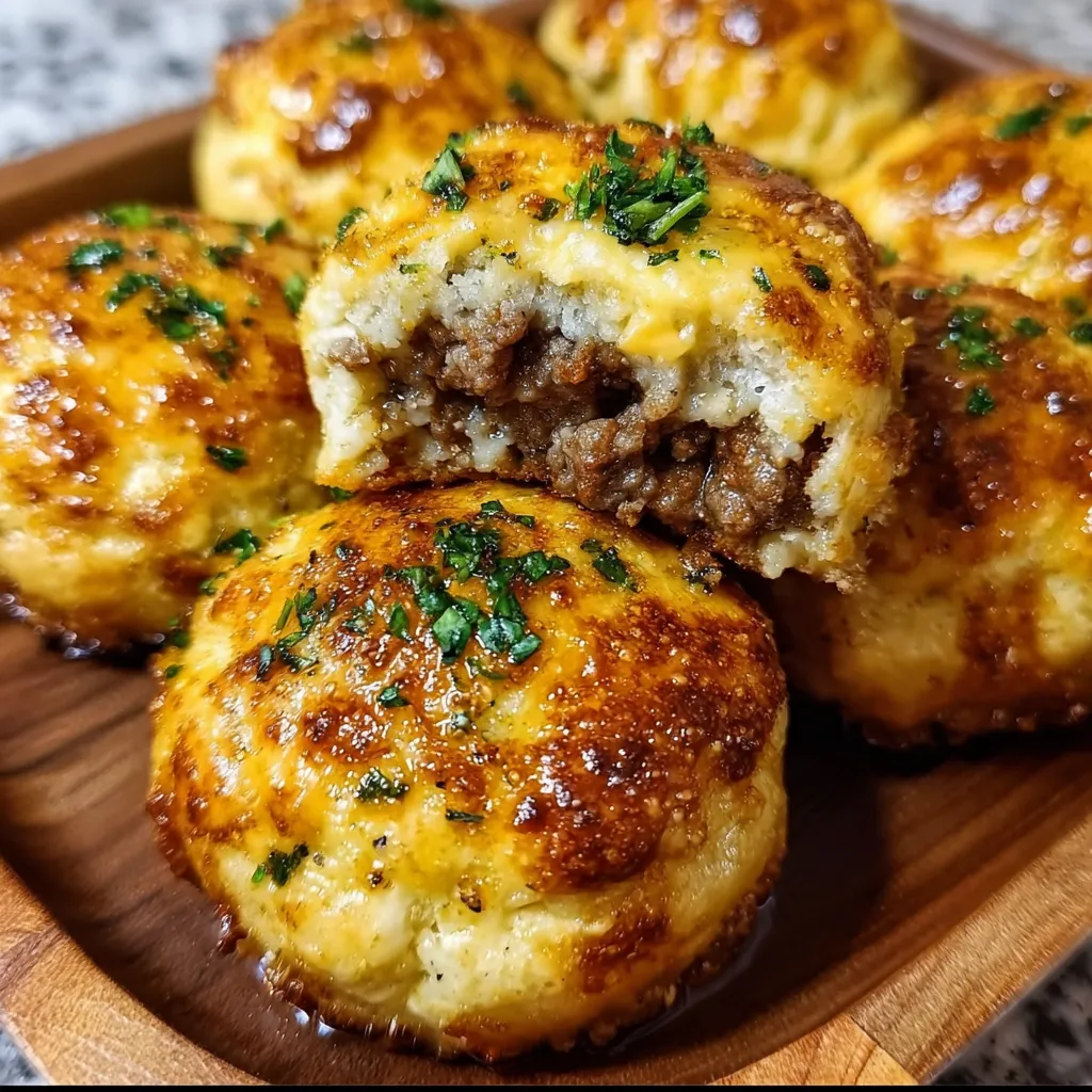 Ultimate Garlic Parmesan Cheeseburger Bombs - main view